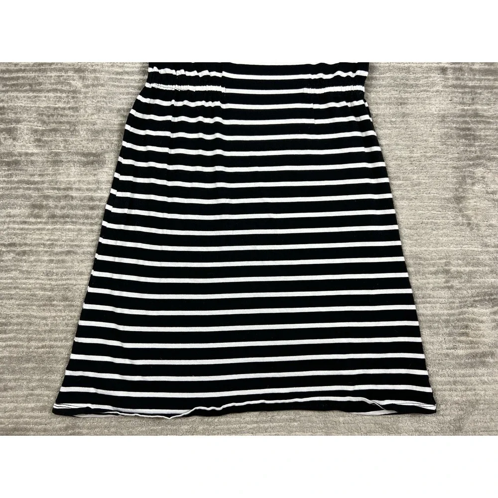 Old Navy Dress Girls XXL 18 Black and White Striped‎ Short Sleeve Elastic Waist